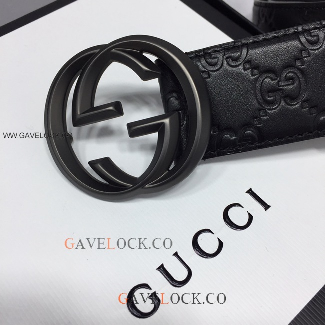 Gucci Classic Monogram Belt Original Leather GG Buckle